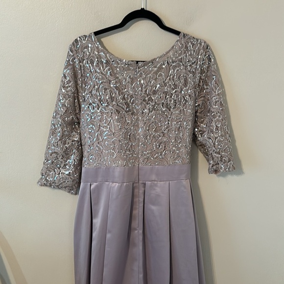 Alex Evenings Satin High Low Ballgown Dress with Pockets - Picture 6 of 9